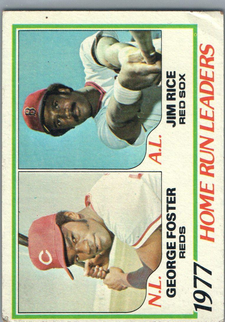 1978 Topps 1977 Home Run Leaders (George Foster / Jim Rice)
